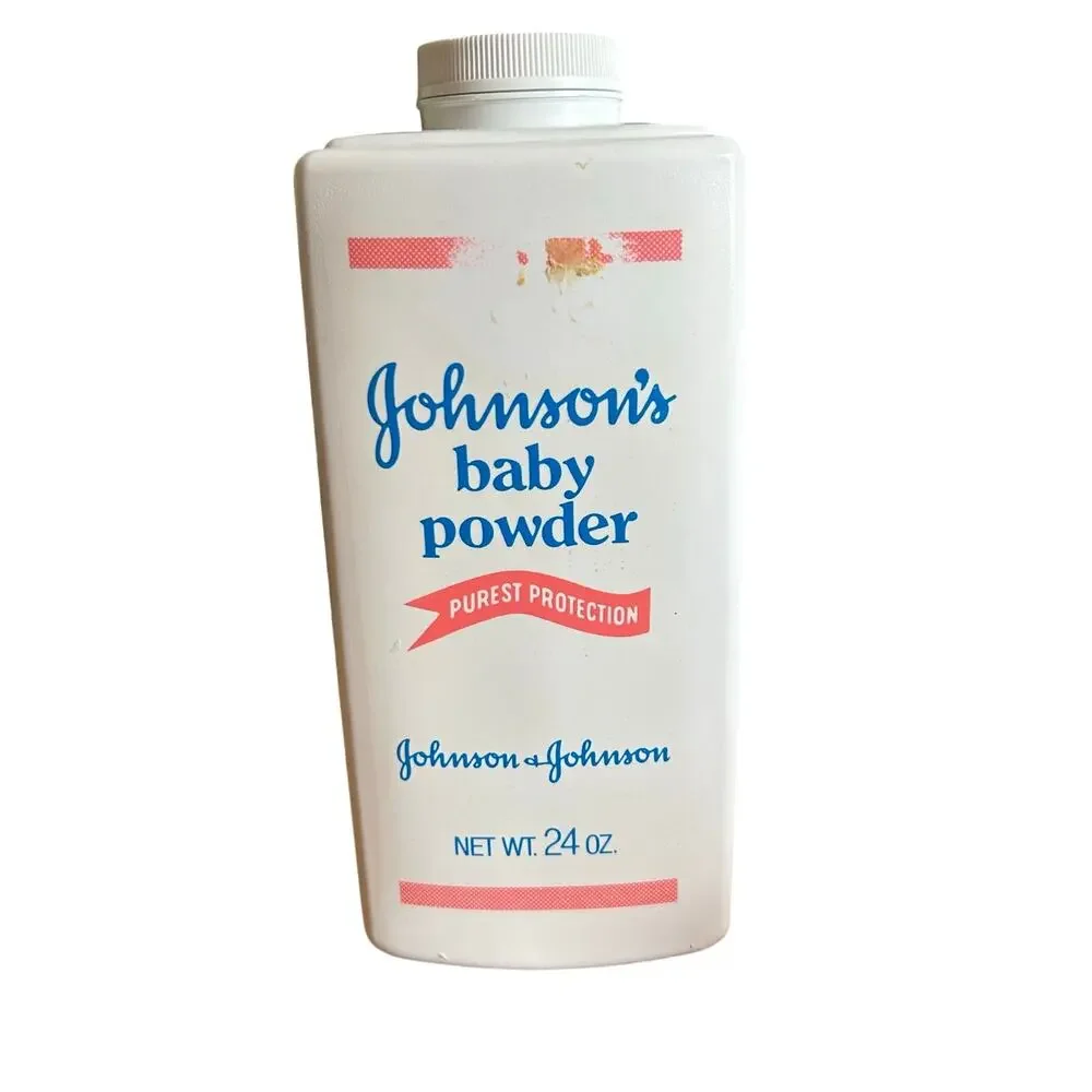 Vintage 80s Johnsons Baby Powder 24 oz Talc Prop Twist Lid Made in USA Read